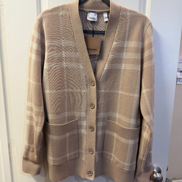 Burberry Willah Check Wool & Cashmere Cardigan - Picture 1 of 6